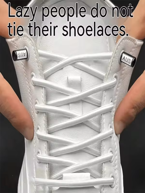 Never Tie Your Shoes Again - 1 Pair Of 100cm/39.4in Elastic No-Tie Shoelaces Fits All For Adults & Kids. (Please Note That Due To Different Monitor Settings, There May Be Slight Color Variations From The Image)